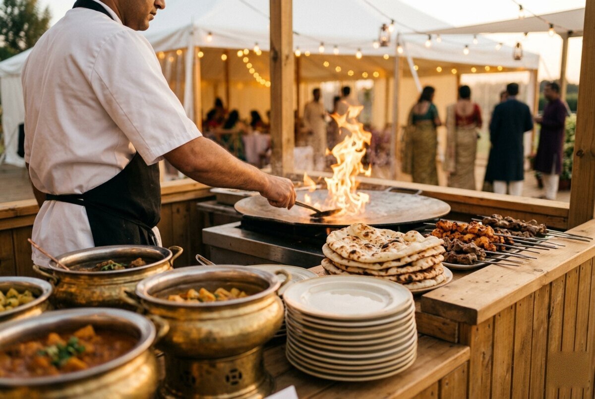 A live catering buffet