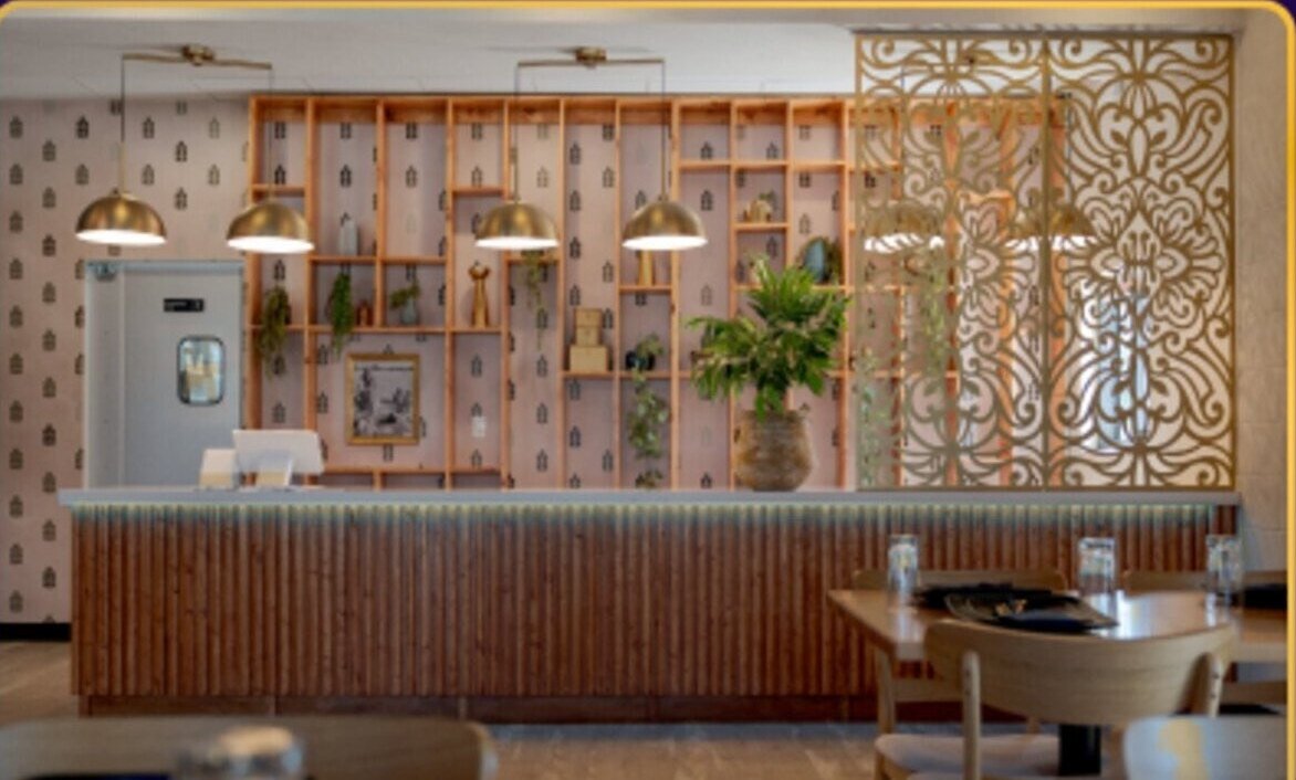 The front counter and fretwork screens